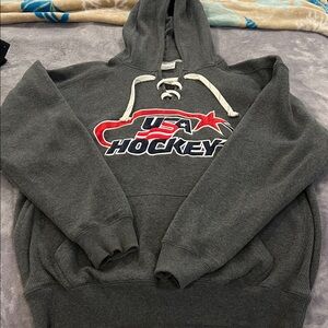 USA Hockey Gray Hoodie size Large Men’s